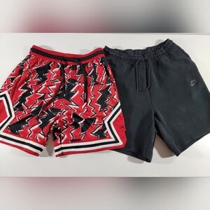SET OF 2 Nike Mens BOTH L SIZE Dri-Fit Jordan Shorts Red Black White NIKE
